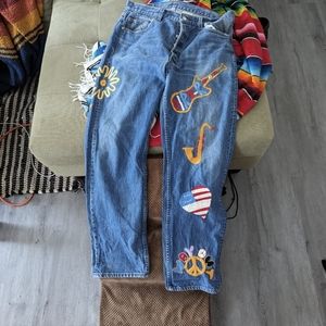 Vintage 2000s Levi’s 501 Dirt Road Designs Jeans RARE 36X32